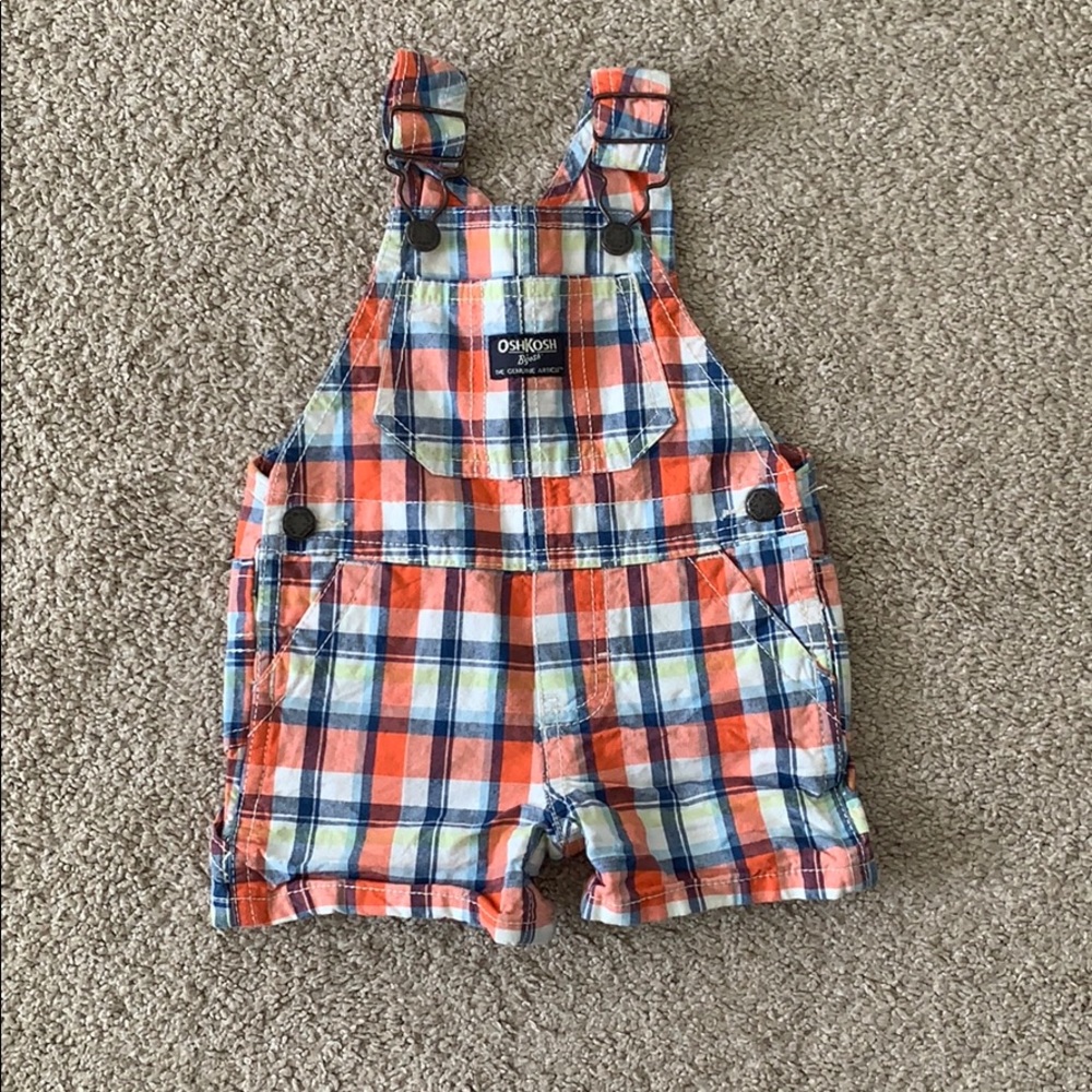 Plaid Overall Shorts